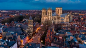 ariel view of York city