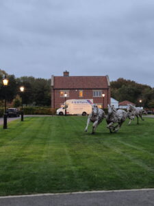 A&M Removals van outside a farmhouse in North Yorkshire